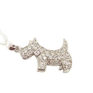 Scotty Dog Pink and Clear Pavé Encrusted Charm Pendant New